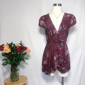 Urban Outfitters Kimchi Blue purple floral romper